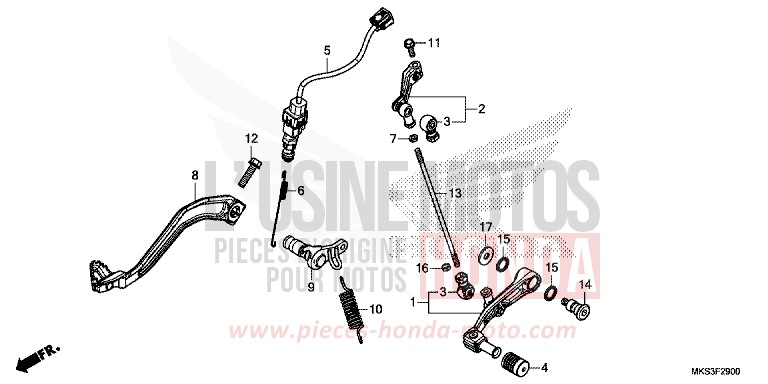 PEDALE de Africa Twin DCT PEARL GLARE WHITE (NHB53H) de 2020